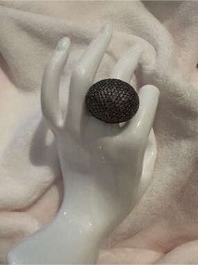 Black Pave Dome Statement Ring